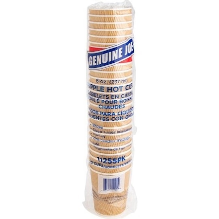 Genuine Joe Genuine Joe Rippled Hot Cup, 8oz., 2 Brown, 25PK GJO11255